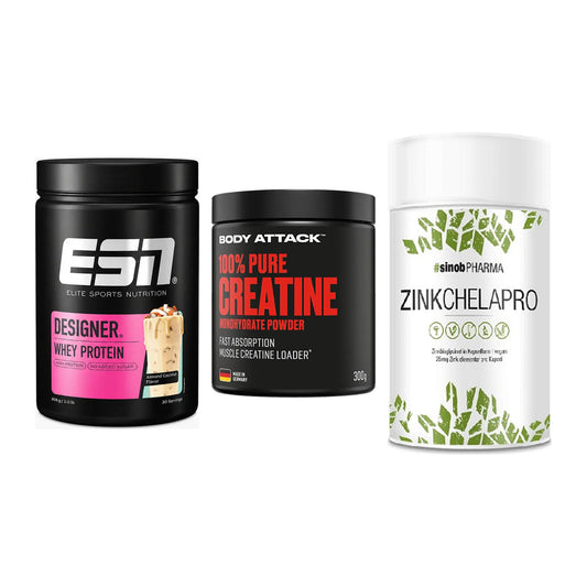 Einsteiger-Set: ESN Designer + Body Attack 100% + Sinob Zink – alle enthaltenen Artikel