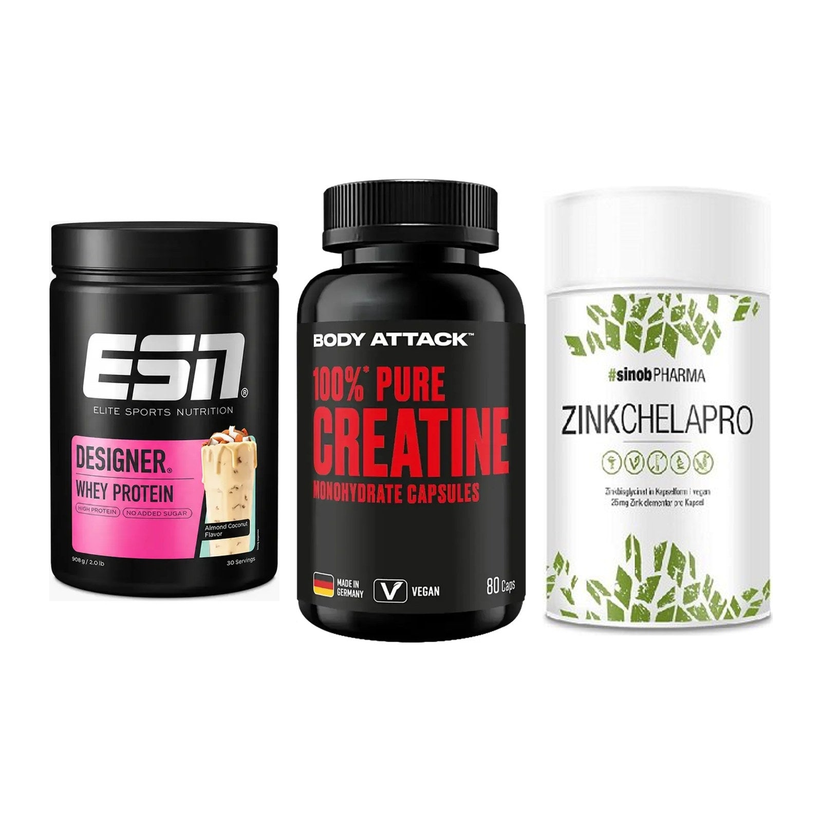 Einsteiger-Set: ESN Designer + Body Attack 100% + Sinob Zink – alle enthaltenen Artikel