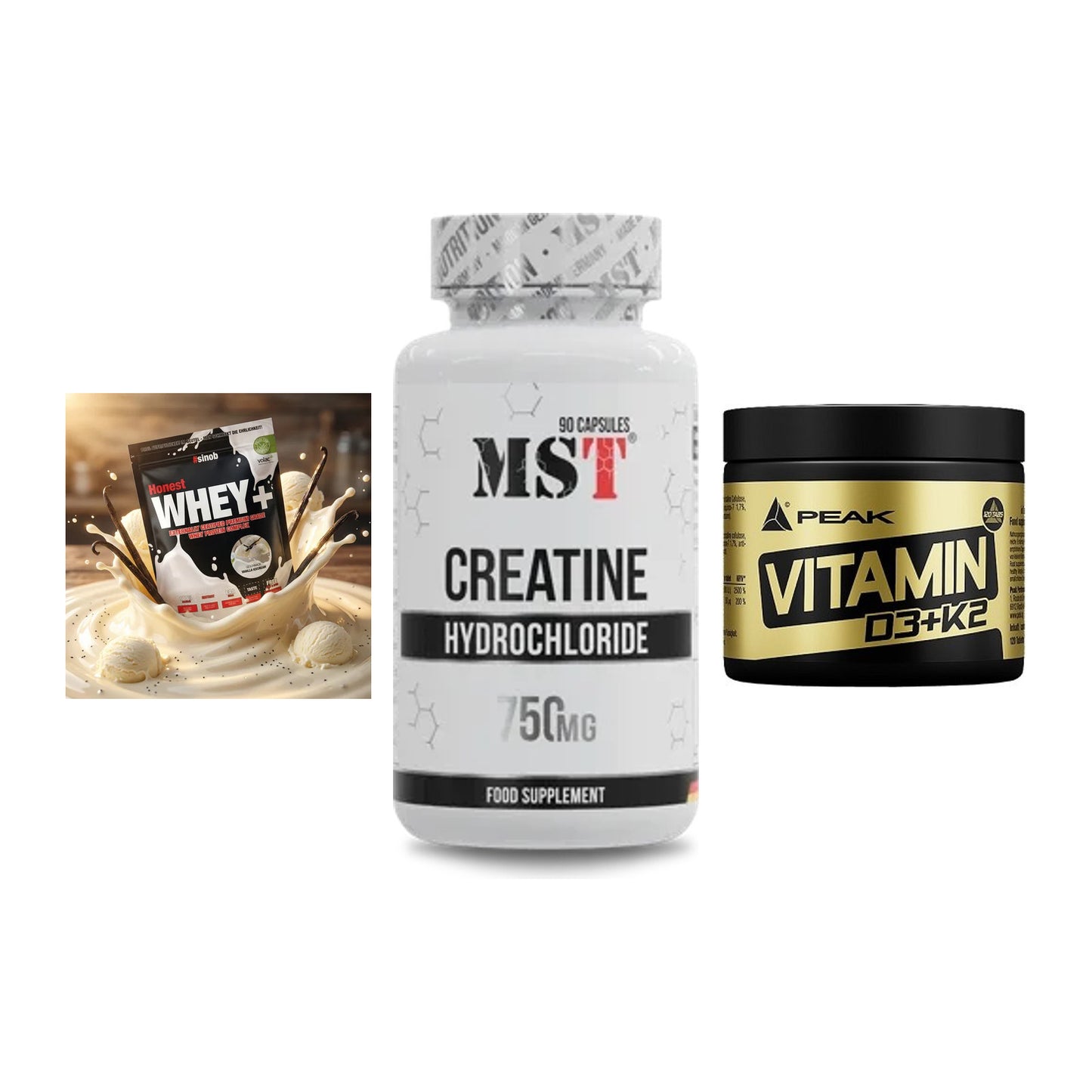Einsteiger-Set: Sinob Honest + MST Creatin HCL + Peak Vitamin – alle enthaltenen Artikel