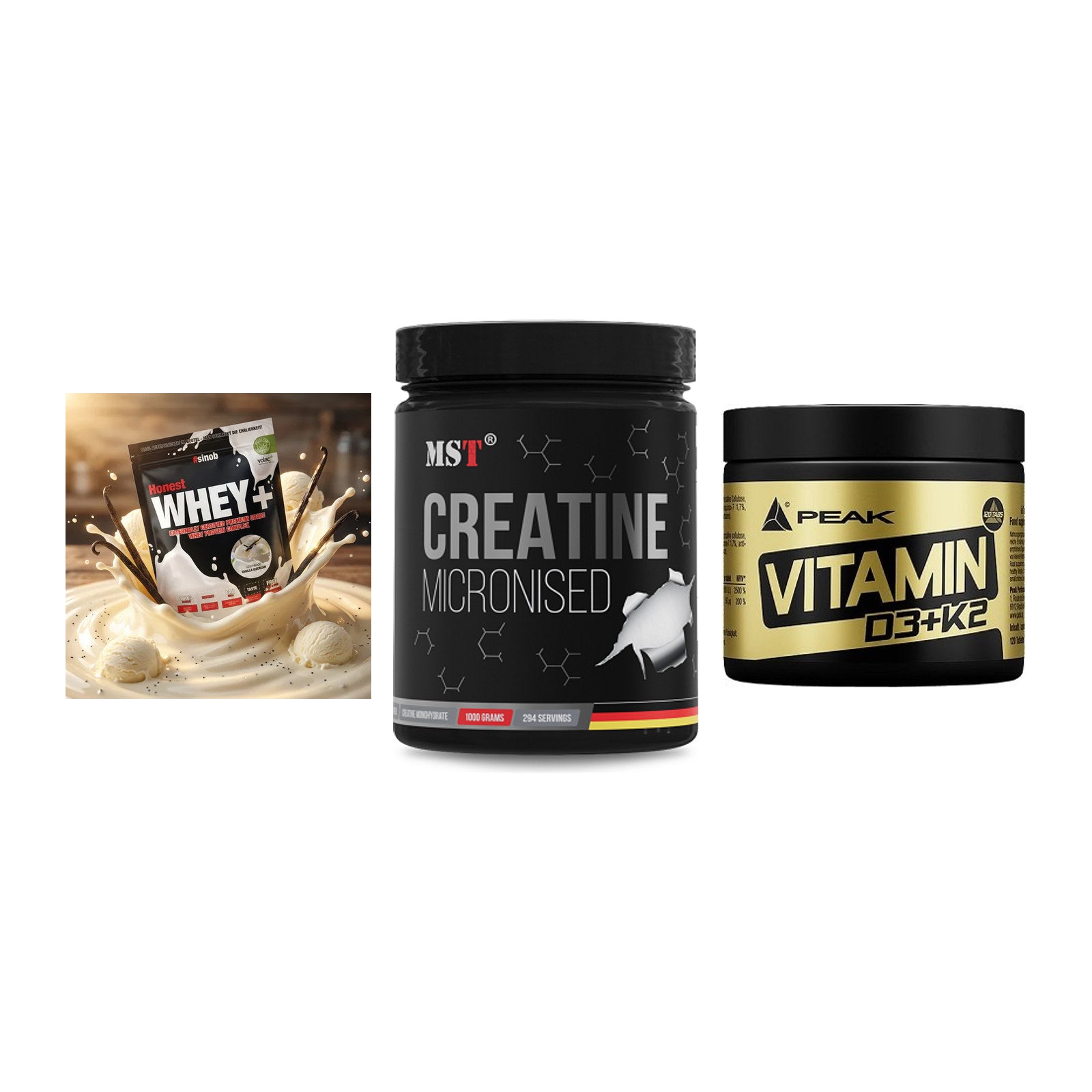Einsteiger-Set: Sinob Honest + MST Creatin + Peak Vitamin – alle enthaltenen Artikel