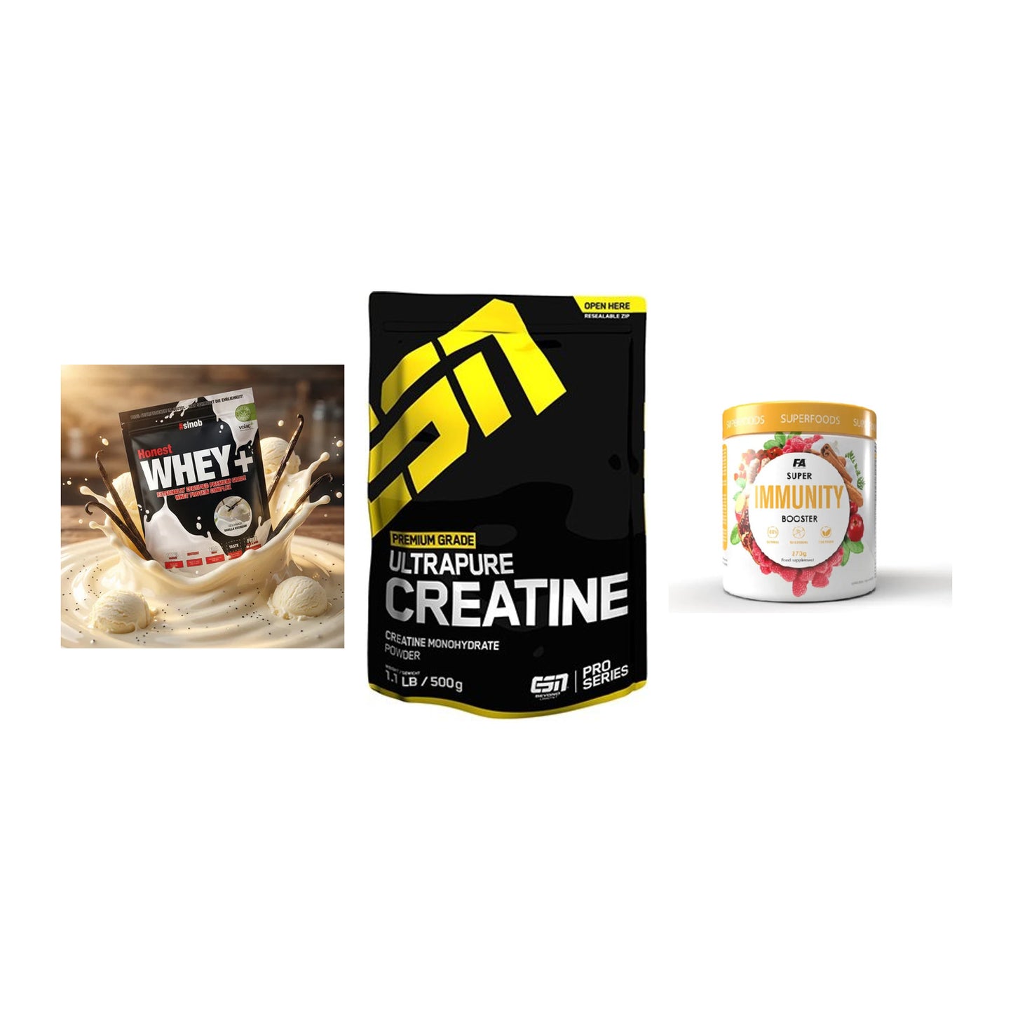 Einsteiger-Set: Sinob Honest + ESN Ultrapure + FA Nutrition – alle enthaltenen Artikel