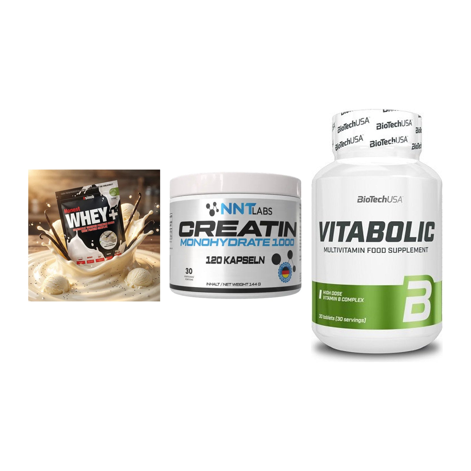 Einsteiger-Set: Sinob Honest + NNT Creatin 1000 + BioTech Vitaboli – alle enthaltenen Artikel