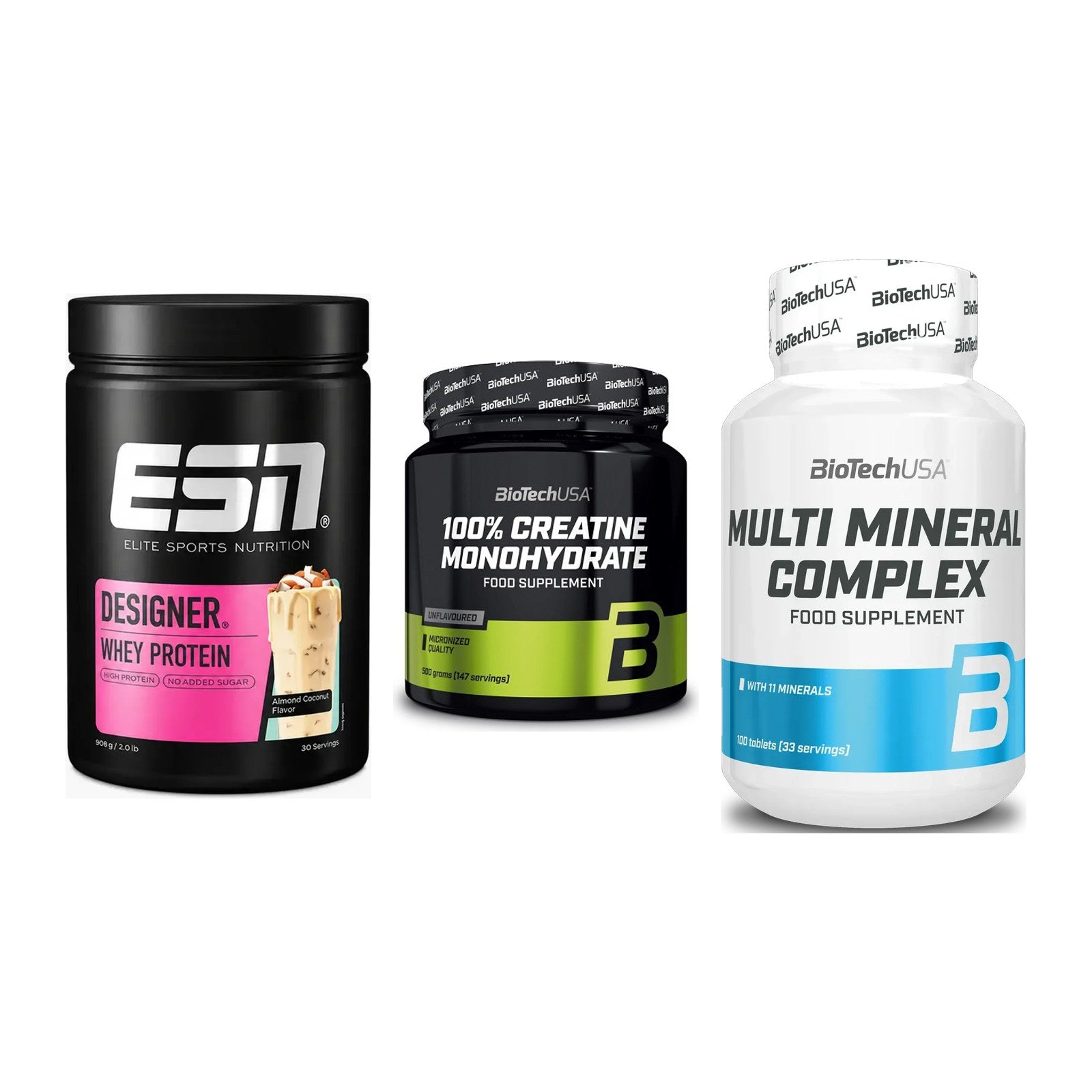 Einsteiger-Set: ESN Designer + BioTech Creatine + BioTech Multi – alle enthaltenen Artikel