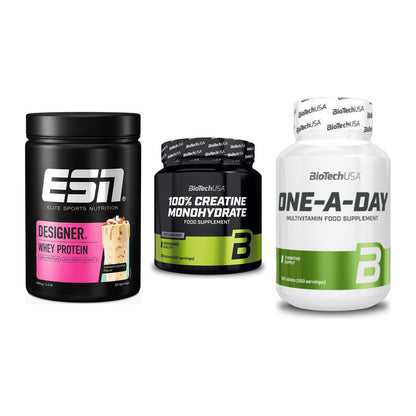 Einsteiger-Set: ESN Designer + BioTech Creatine + BioTech One A – alle enthaltenen Artikel
