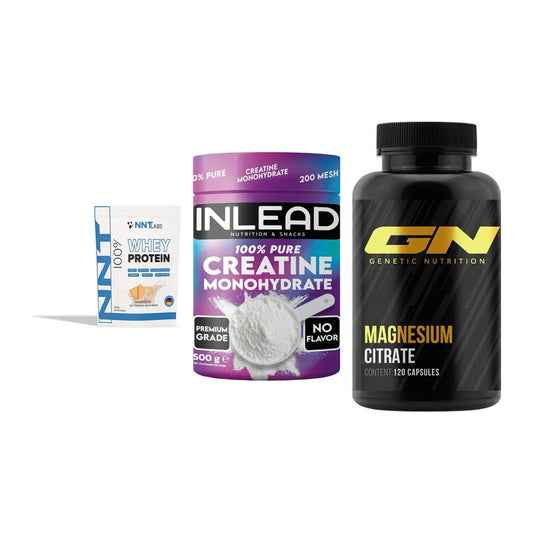 Einsteiger-Set: NNT Whey + INLEAD Creatine + GN Magnesium – alle enthaltenen Artikel