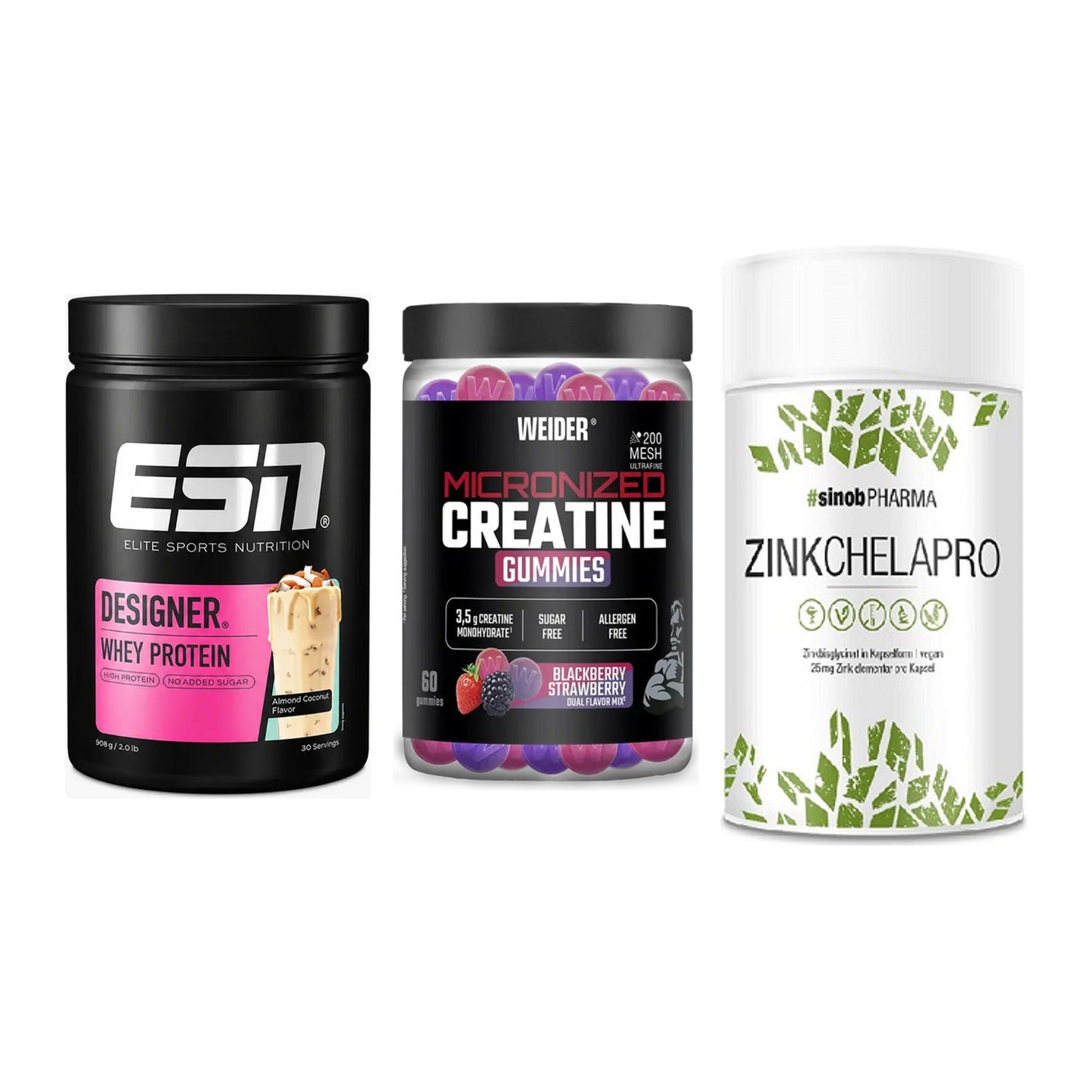Einsteiger-Set: ESN Designer + Weider Micronize + Sinob Zink – alle enthaltenen Artikel