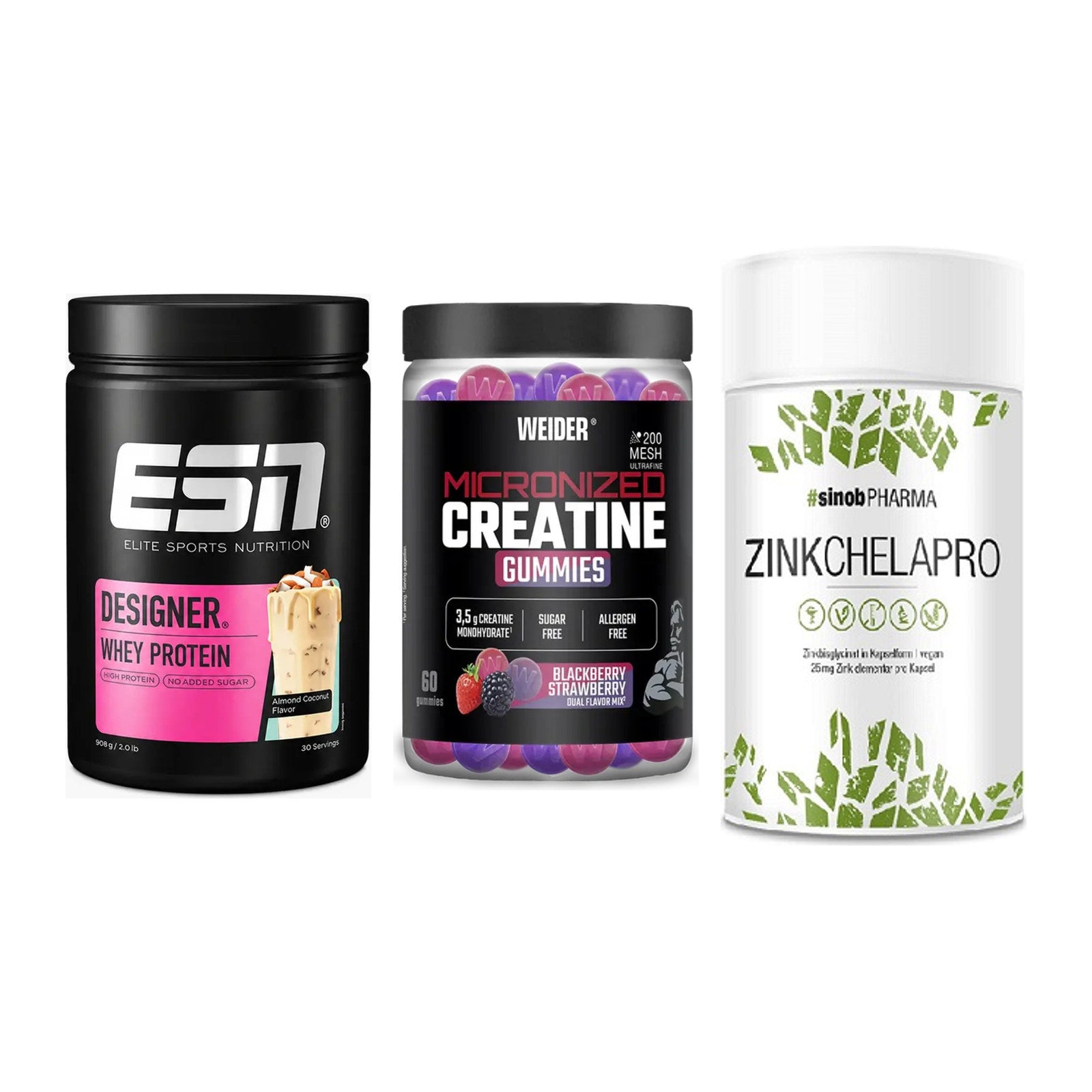 Einsteiger-Set: ESN Designer + Weider Micronize + Sinob Zink – alle enthaltenen Artikel
