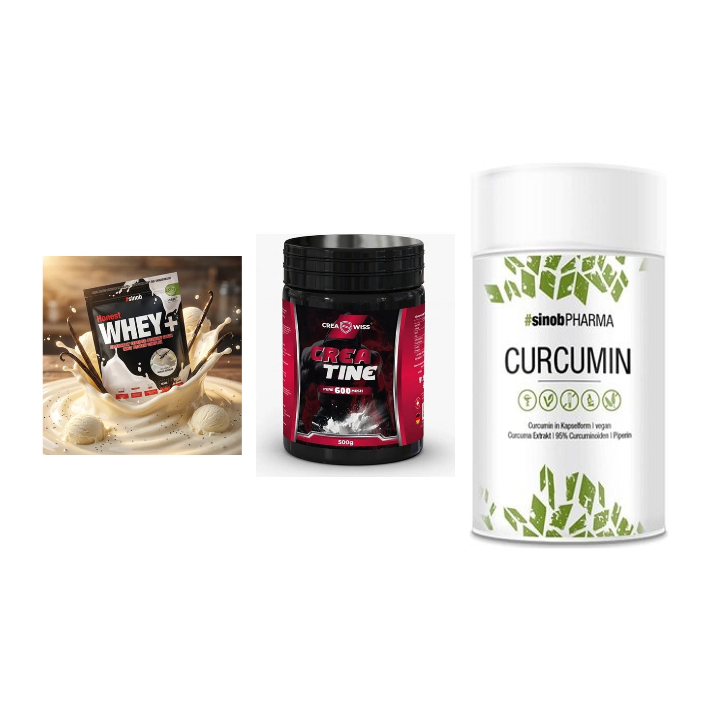 Einsteiger-Set: Sinob Honest + CREASWISS + Sinob Curcumin – alle enthaltenen Artikel