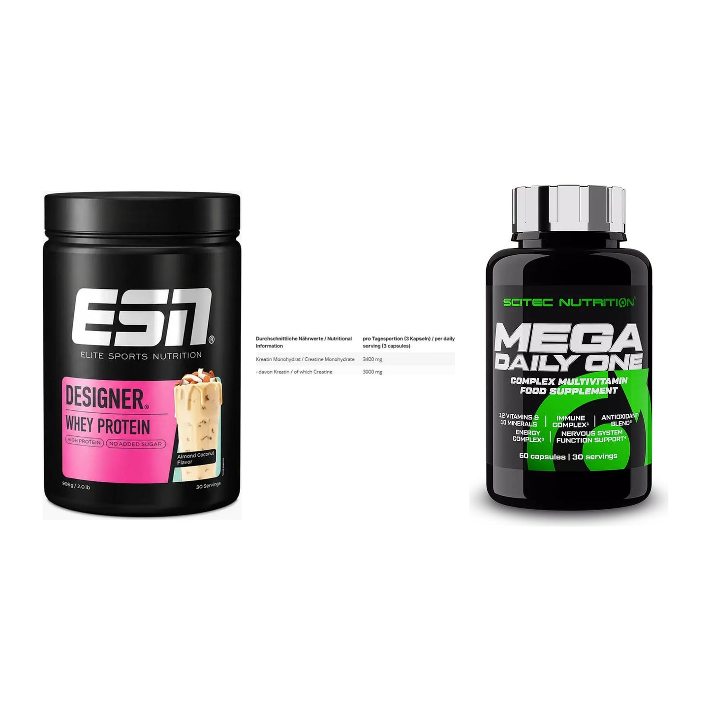 Einsteiger-Set: ESN Designer + INLEAD Creatine + Scitec Mega – alle enthaltenen Artikel