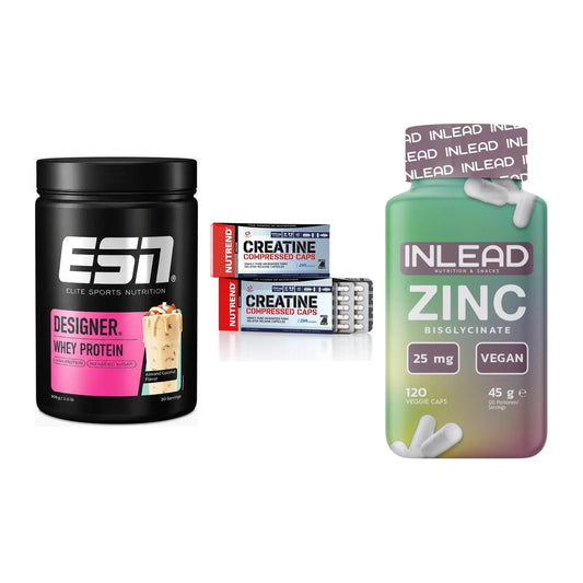 Einsteiger-Set: ESN Designer + Nutrend Creatine + INLEAD Zink – alle enthaltenen Artikel