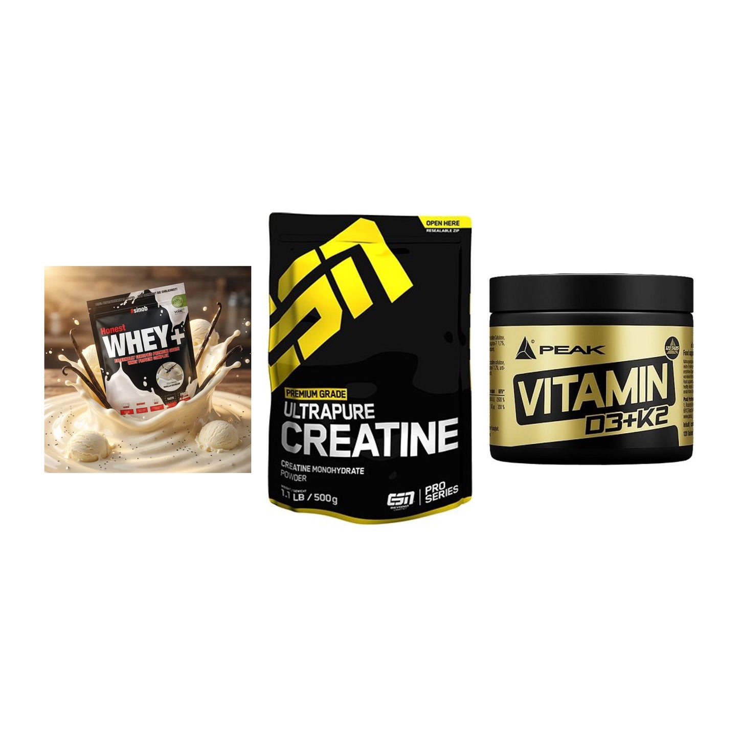 Einsteiger-Set: Sinob Honest + ESN Ultrapure + Peak Vitamin – alle enthaltenen Artikel