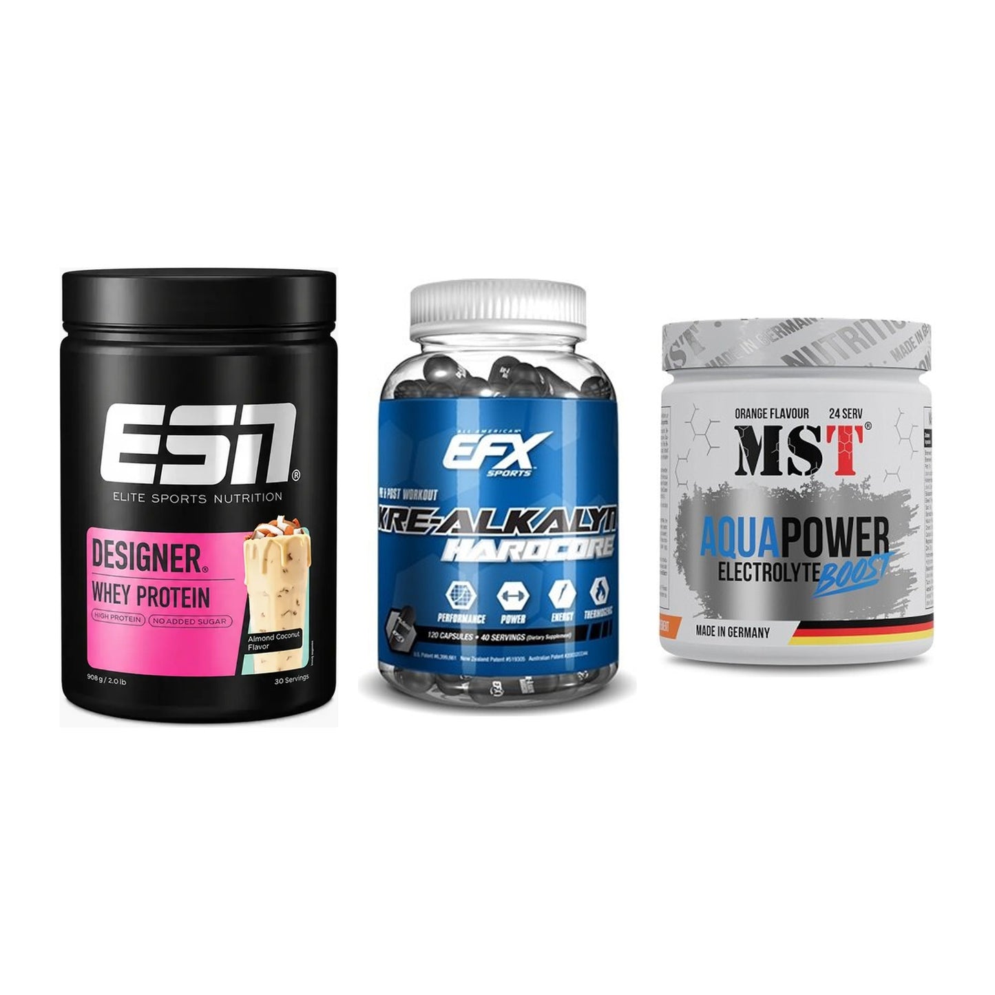 Einsteiger-Set: ESN Designer + EFX Kre-Alkalyn + MST Aqua Power – alle enthaltenen Artikel