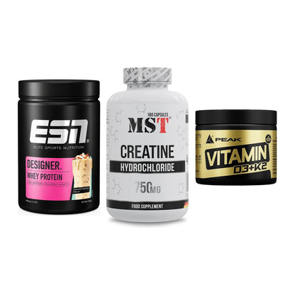 Einsteiger-Set: ESN Designer + MST Creatine HCL + Peak Vitamin – alle enthaltenen Artikel