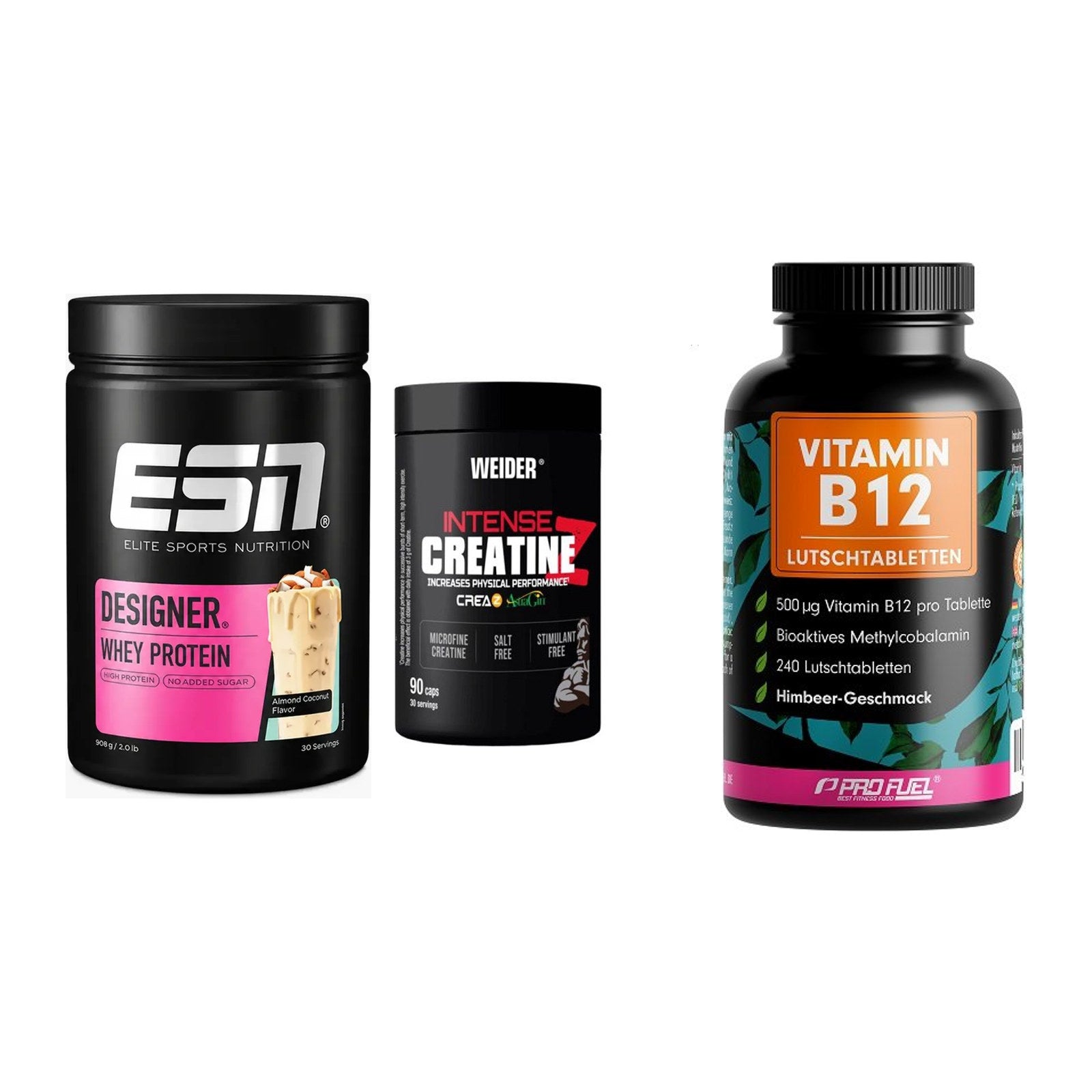 Einsteiger-Set: ESN Designer + Weider Intense + ProFuel Vitamin – alle enthaltenen Artikel