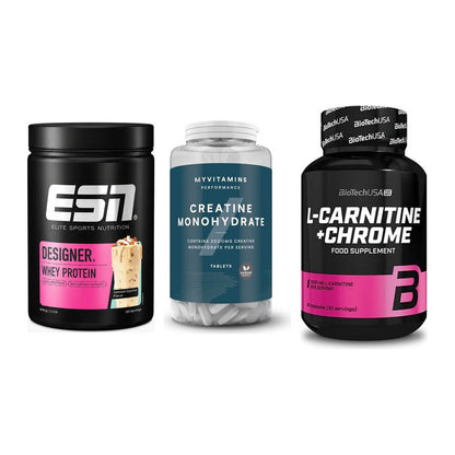 Einsteiger-Set: ESN Designer + MyProtein + BioTech L-Carnit – alle enthaltenen Artikel
