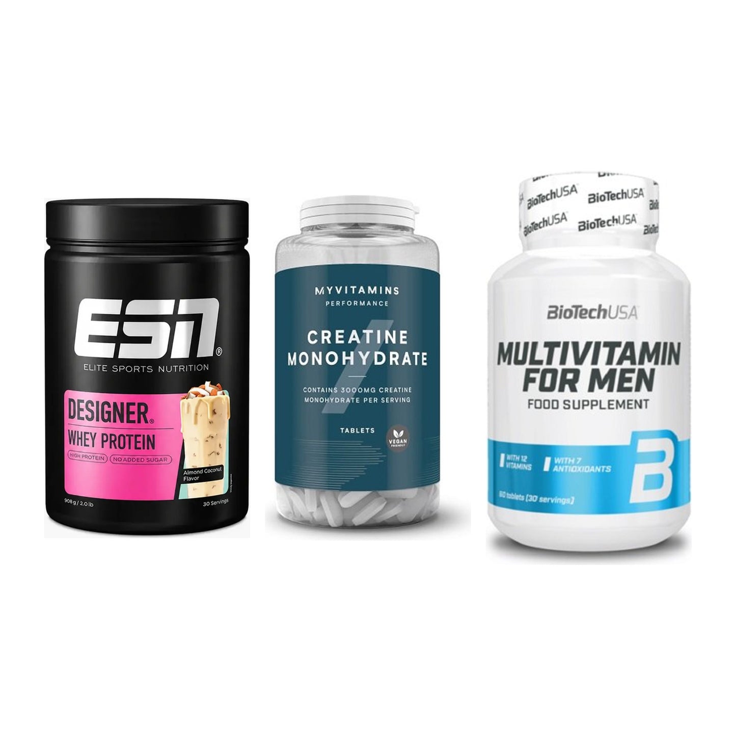 Einsteiger-Set: ESN Designer + MyProtein + BioTech Multivit – alle enthaltenen Artikel