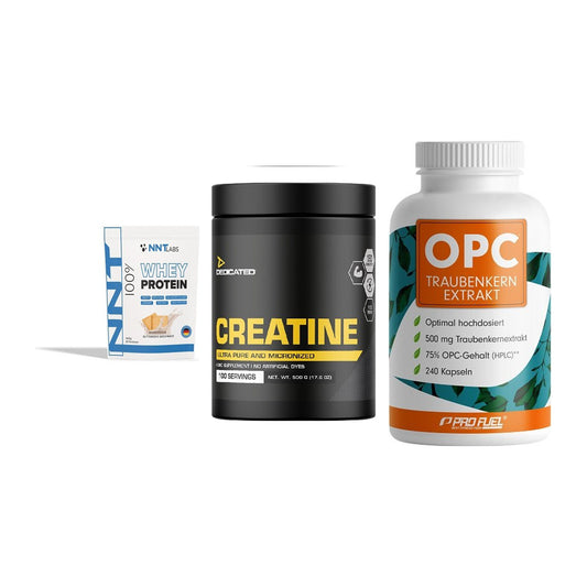 Einsteiger-Set: NNT Whey + Dedicated + ProFuel OPC – alle enthaltenen Artikel