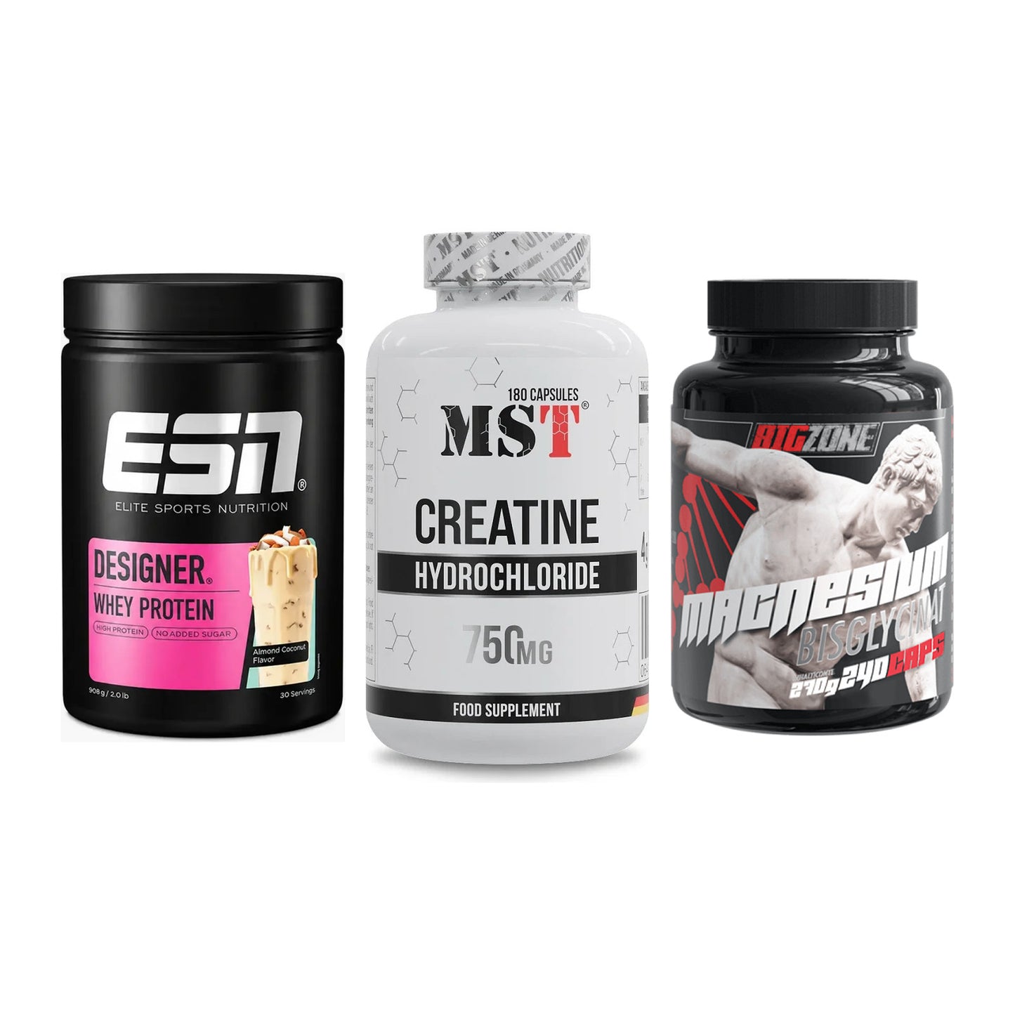 Einsteiger-Set: ESN Designer + MST Creatine HCL + Big Zone Magnesi – alle enthaltenen Artikel