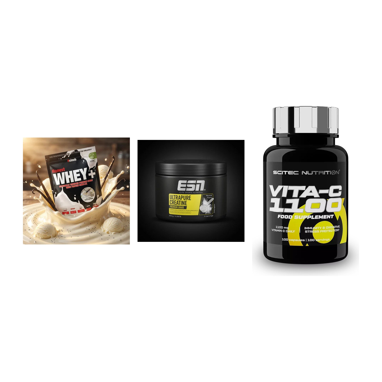 Einsteiger-Set: Sinob Honest + ESN Ultrapure + Scitec Vitamin C – alle enthaltenen Artikel