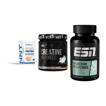 Einsteiger-Set: NNT Whey + MST Creatin + ESN Magnesium – alle enthaltenen Artikel