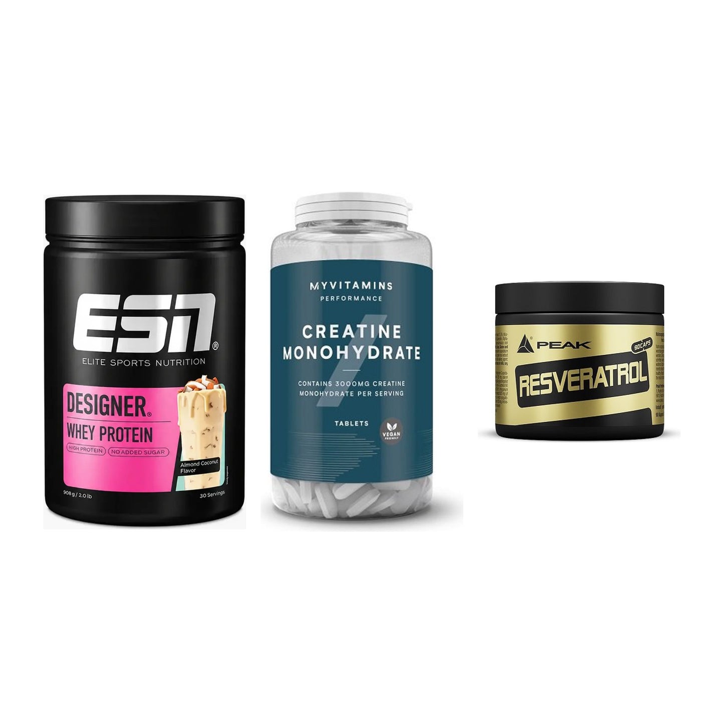 Einsteiger-Set: ESN Designer + MyProtein + Peak Resveratrol – alle enthaltenen Artikel