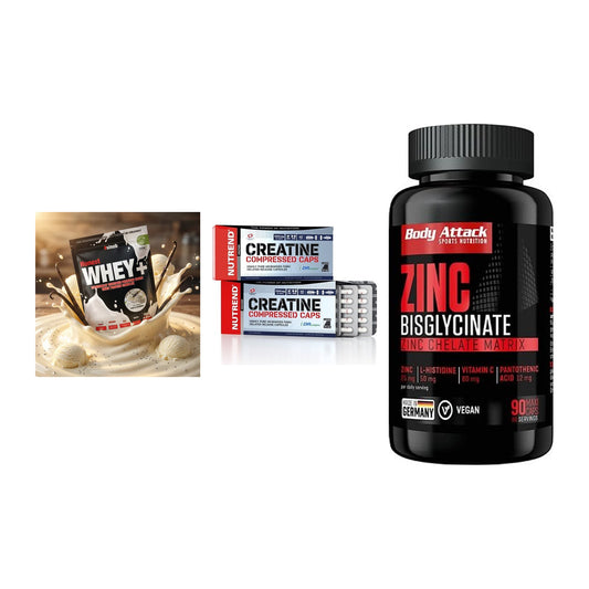 Einsteiger-Set: Sinob Honest + Nutrend Creatine + Body Attack Zink – alle enthaltenen Artikel