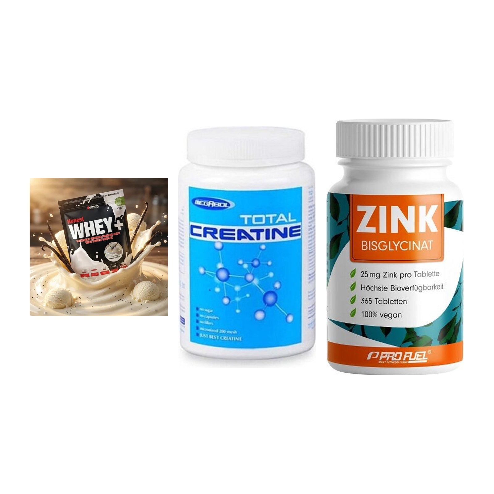 Einsteiger-Set: Sinob Honest + Megabol Total + ProFuel Zink – alle enthaltenen Artikel