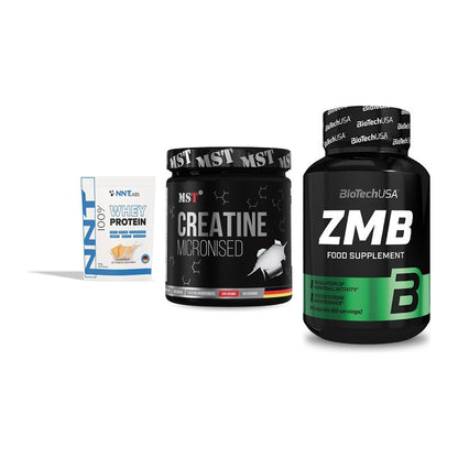 Einsteiger-Set: NNT Whey + MST Creatin Monohydrate + BioTech ZMB – alle enthaltenen Artikel
