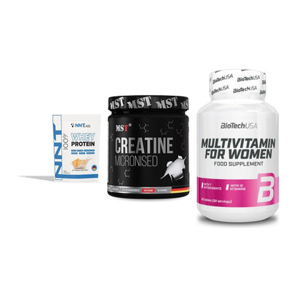 Einsteiger-Set: NNT Whey + MST Creatin + BioTech Multivit – alle enthaltenen Artikel