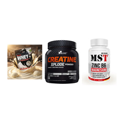 Einsteiger-Set: Sinob Honest + Olimp Creatine + MST Zinc – alle enthaltenen Artikel