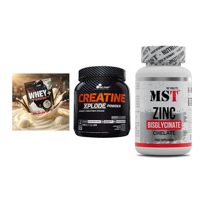 Einsteiger-Set: Sinob Honest + Olimp Creatine + MST Zinc Chelate – alle enthaltenen Artikel