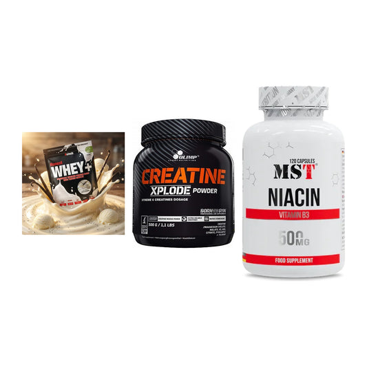 Einsteiger-Set: Sinob Honest + Olimp Creatine + MST Niacin – alle enthaltenen Artikel