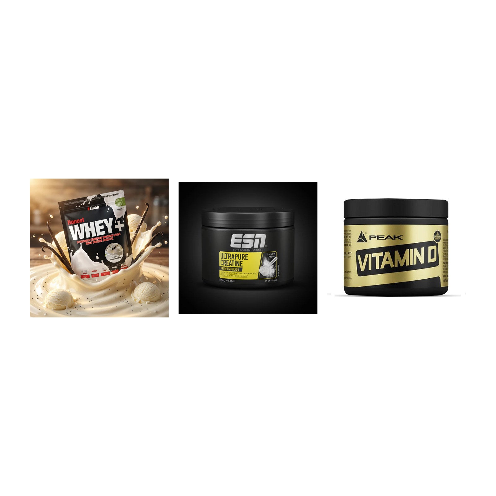 Einsteiger-Set: Sinob Honest + ESN Ultrapure + Peak Vitamin D – alle enthaltenen Artikel