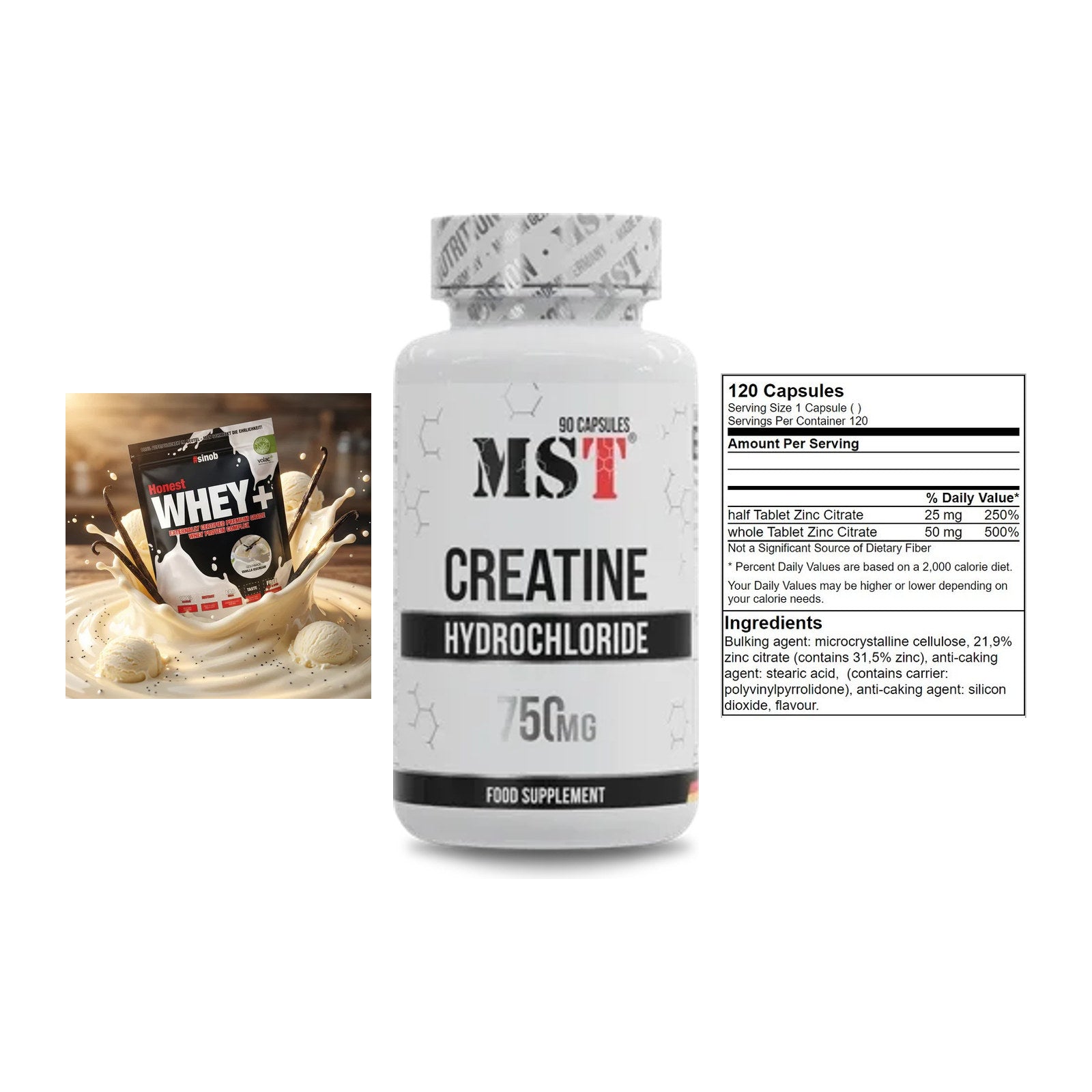 Einsteiger-Set: Sinob Honest + MST Creatin HCL + GN Zinc Citrate – alle enthaltenen Artikel