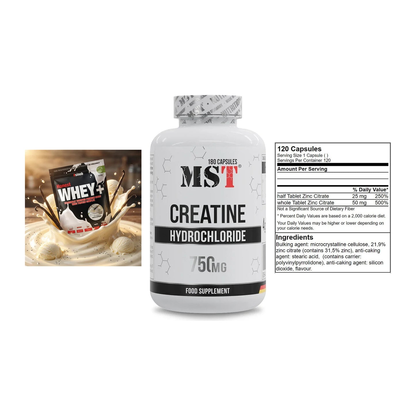 Einsteiger-Set: Sinob Honest + MST Creatine HCL + GN Zinc Citrate – alle enthaltenen Artikel