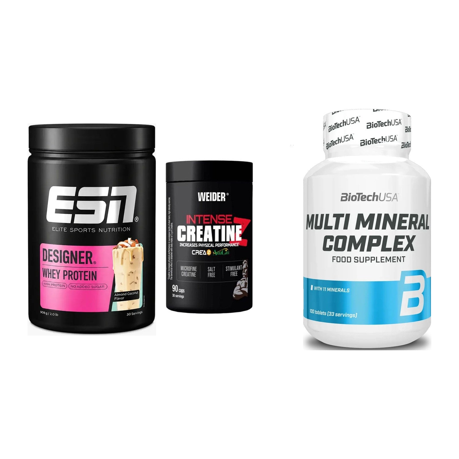 Einsteiger-Set: ESN Designer + Weider Intense + BioTech Multi – alle enthaltenen Artikel