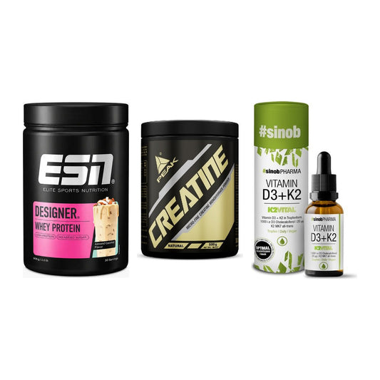 Einsteiger-Set: ESN Designer + Peak Creatin + Sinob Vitamin D3 – alle enthaltenen Artikel