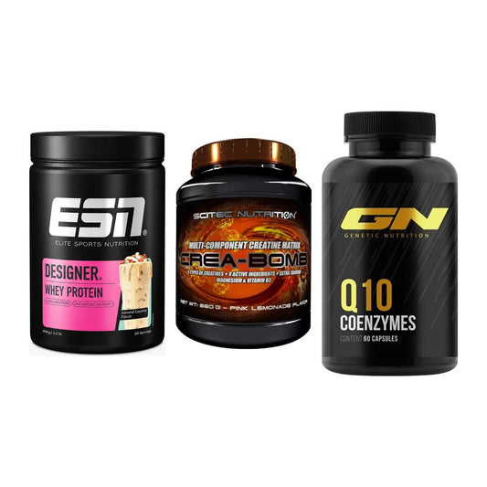 Einsteiger-Set: ESN Designer + Scitec Crea-Bomb + GN Q10 Health – alle enthaltenen Artikel