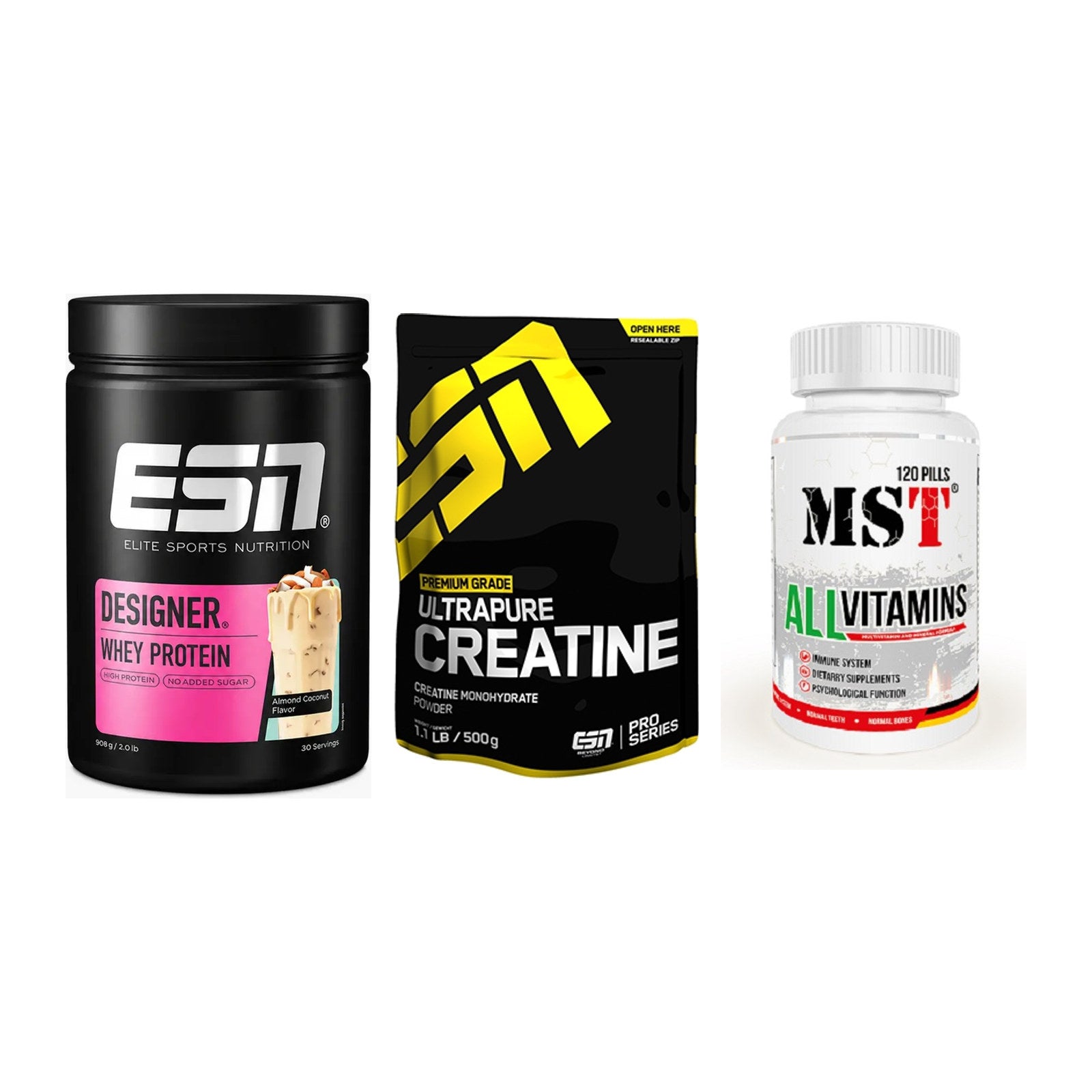 Einsteiger-Set: ESN Designer + ESN Ultrapure + MST All Vitamins – alle enthaltenen Artikel