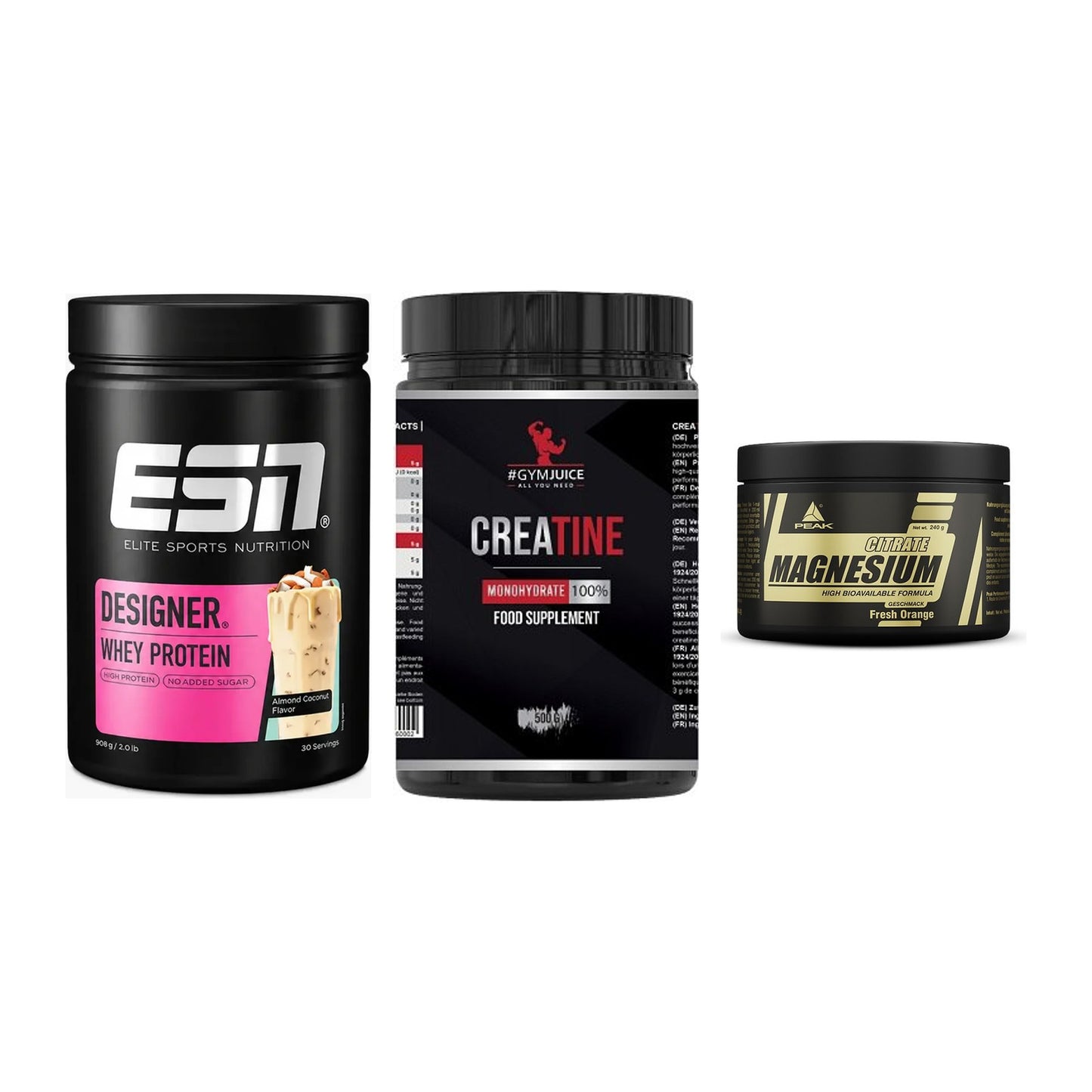 Einsteiger-Set: ESN Designer + #GYMJUICE + Peak Magnesium – alle enthaltenen Artikel