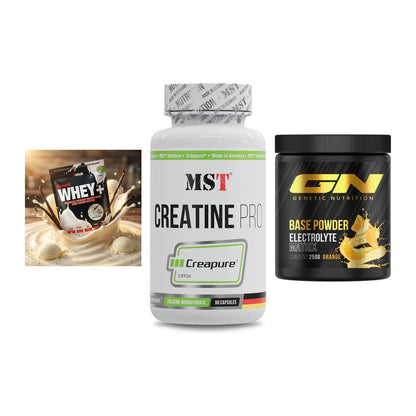 Einsteiger-Set: Sinob Honest + MST Creatine Pro + GN Base Powder – alle enthaltenen Artikel