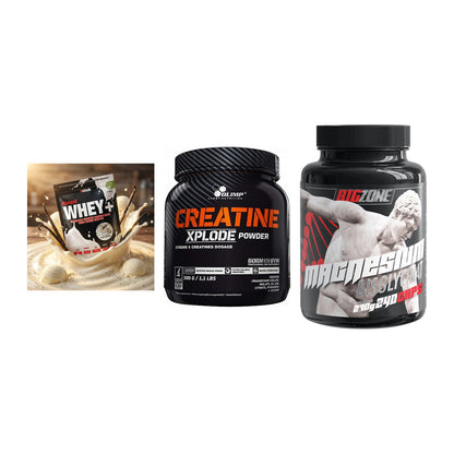 Einsteiger-Set: Sinob Honest + Olimp Creatine + Big Zone Magnesi – alle enthaltenen Artikel