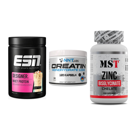 Einsteiger-Set: ESN Designer + NNT Creatin 1000 + MST Zinc Chelate – alle enthaltenen Artikel