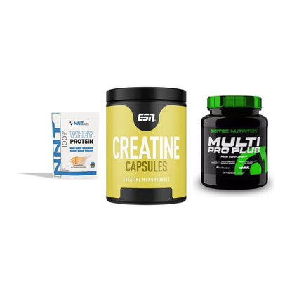 Einsteiger-Set: NNT Whey + ESN Ultrapure + Scitec Multi Pro – alle enthaltenen Artikel