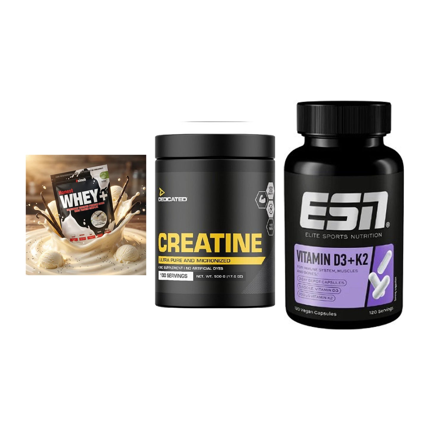 Einsteiger-Set: Sinob Honest + Dedicated + ESN Vitamin D3 – alle enthaltenen Artikel