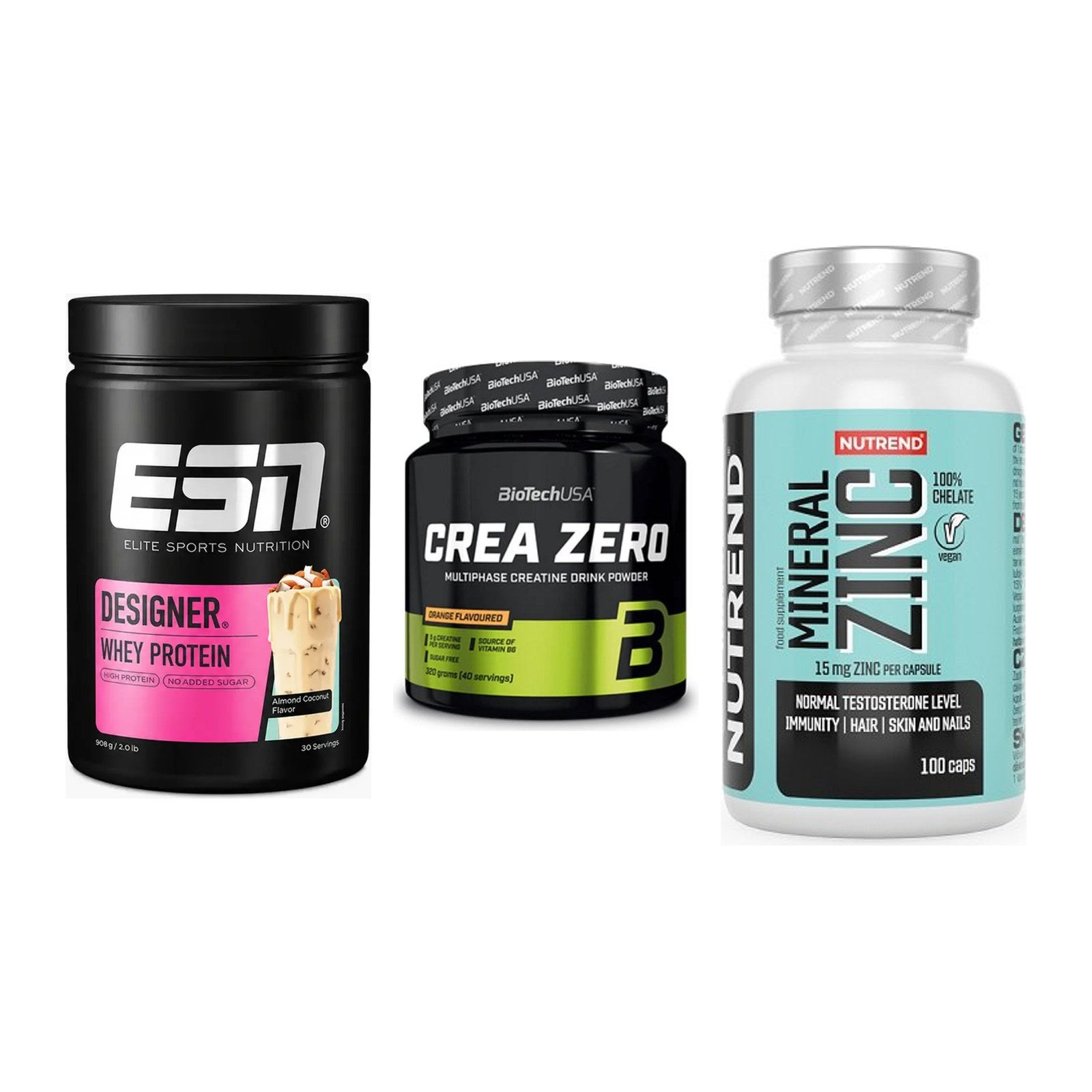Einsteiger-Set: ESN Designer + BioTech Crea + Nutrend Zinc – alle enthaltenen Artikel