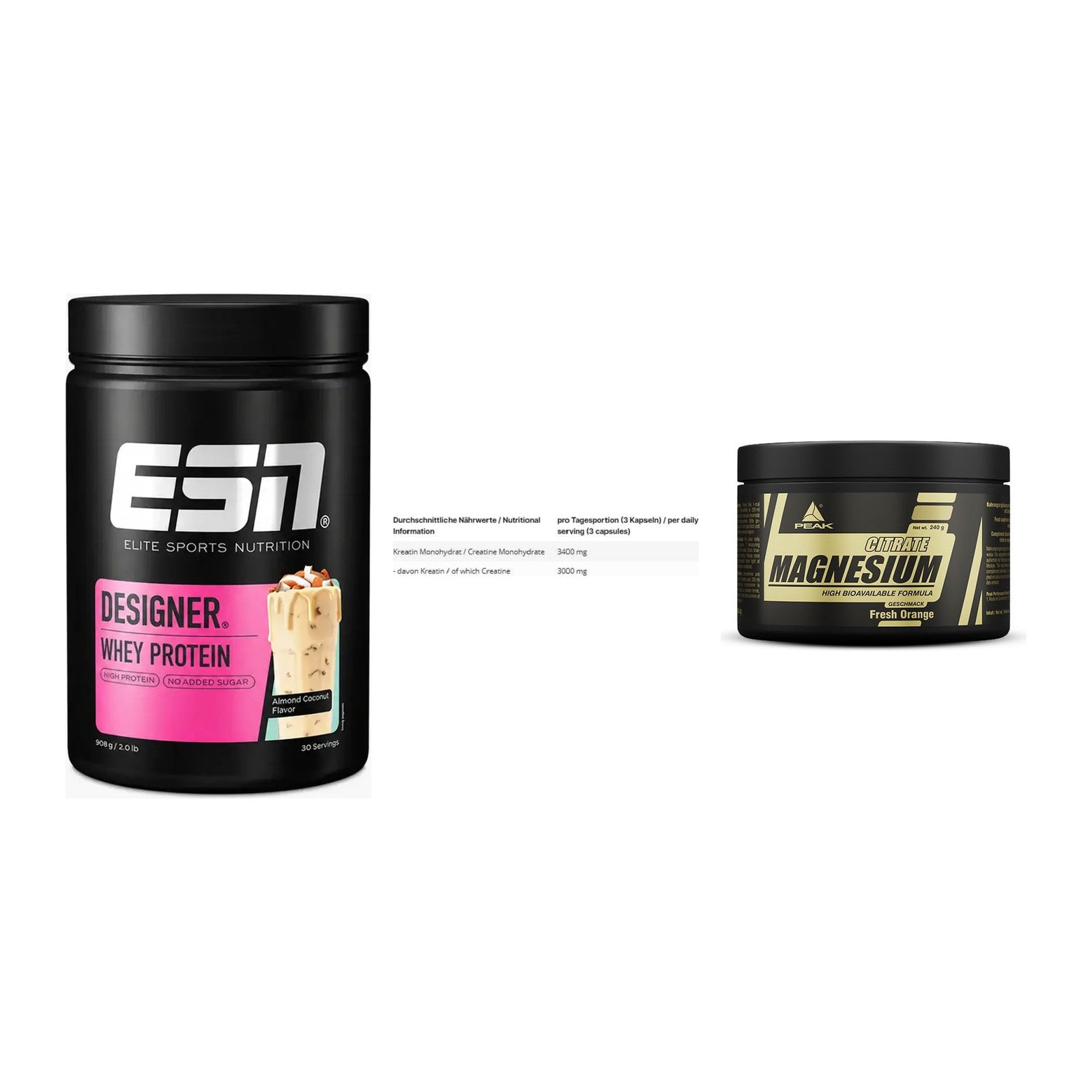 Einsteiger-Set: ESN Designer + INLEAD Creatine + Peak Magnesium – alle enthaltenen Artikel