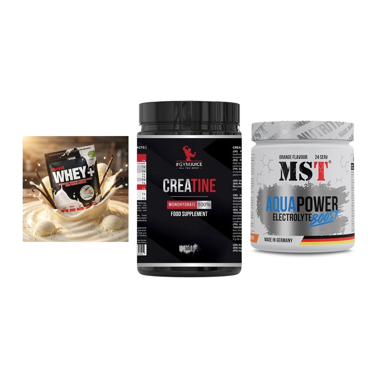 Einsteiger-Set: Sinob Honest + #GYMJUICE + MST Aqua Power – alle enthaltenen Artikel