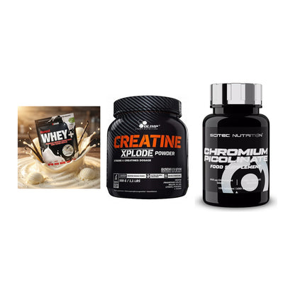 Einsteiger-Set: Sinob Honest + Olimp Creatine + Scitec Chromium – alle enthaltenen Artikel