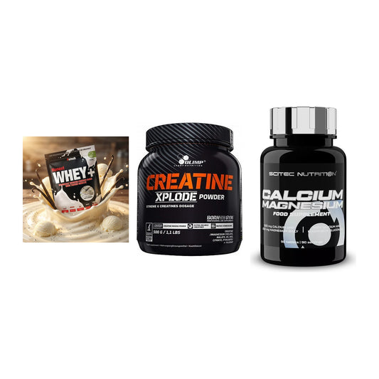 Einsteiger-Set: Sinob Honest + Olimp Creatine + Scitec Calcium – alle enthaltenen Artikel